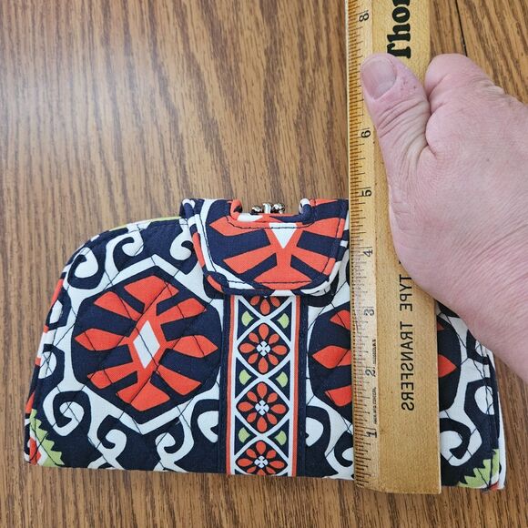 Vera Bradley Clutch Sun Valley Kiss n' Snap Double Kiss Lock Organizer Wallet - Picture 3 of 9
